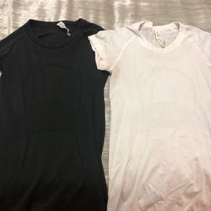 Lululemon 2 pack- Black Long & White Short-sleeve
